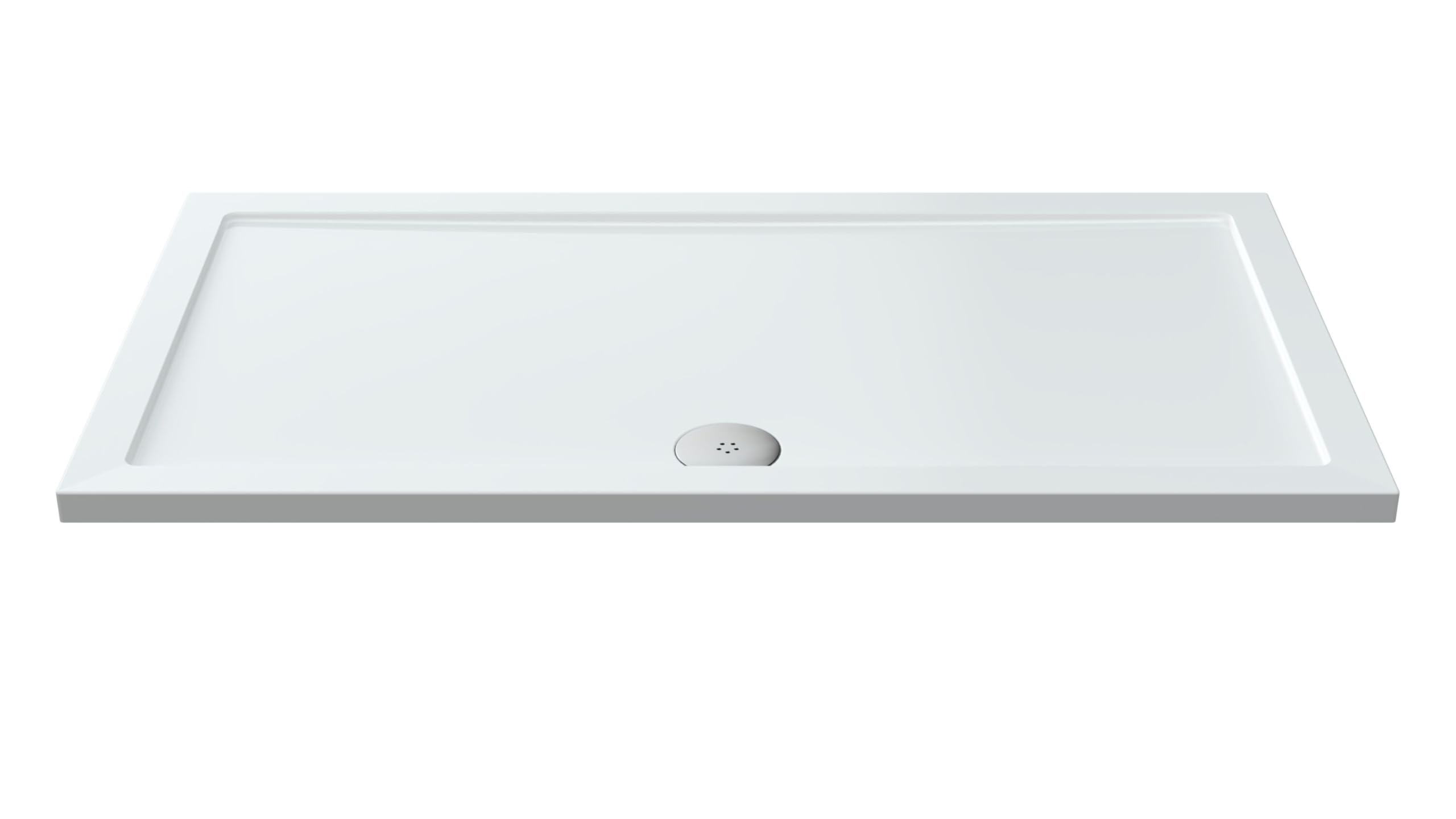 Balterley White 1400 X 760 Mm Rectangular Shower Tray, Slimline Shower Trays, Durable Stone Resin Base Trays For Bathroom Enclosure Cubicle, Central Waste Rectangular Tray For Wetroom Showers (White)