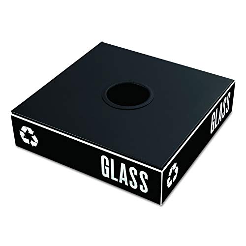Safco 2988BL Public Square Recycling Receptacle Lid, Round Cutout for Cans and Glass (Base Sold Separately), Black