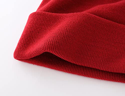 Image of Home Prefer Mens Winter Hats Acrylic Knit Cuff Beanie Cap Warm Womens Beanie Hat