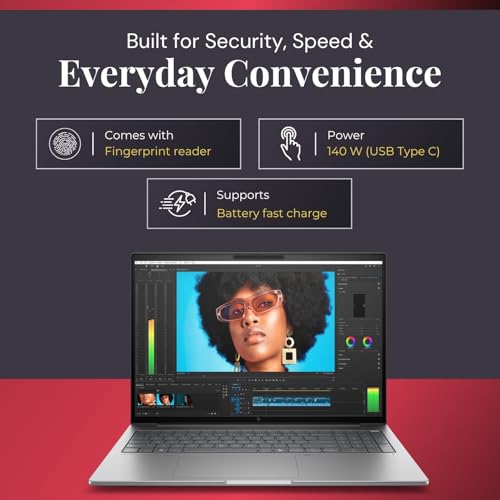 Image of HP Ultra 7 255H / 32 GB DDR5 RAM / 1 TB SSD /Windows 11 Pro /5 MP IR AI Camera / 16.0 inch AG WUXGA /Intel Wi-Fi 7 BE201 (2x2) and Bluetooth 5.4 /Fingerprint Reader (C1JQ1PT)