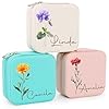 Ajiangwu Ship Next Day,Travel Jewelry Case with Custom Name,Women Girls Christmas Gifts,Personalized Small Jewelry Box Jewelry Organizer for Rings, Necklaces, Bracelets, Earring (Design 2)