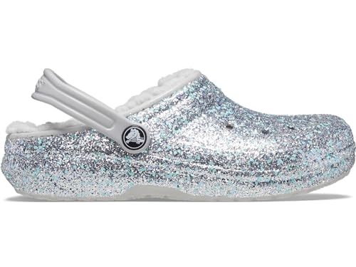 Image of Crocs Kids Classic Lined Glittered Clog Kids Iced Mint 11 Little Kid