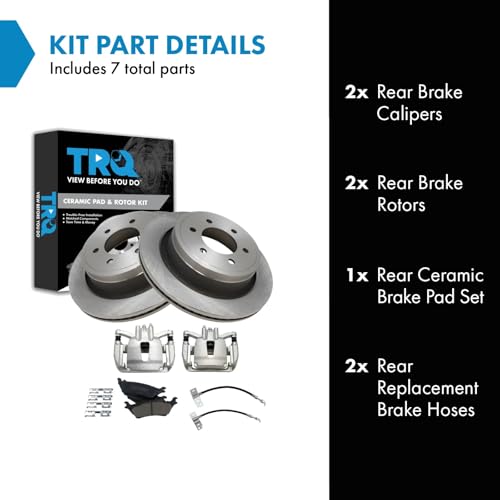 Image of TRQ Brake Pad & Rotor Kit Ceramic Compatible with 2015-2017 Ford F-150