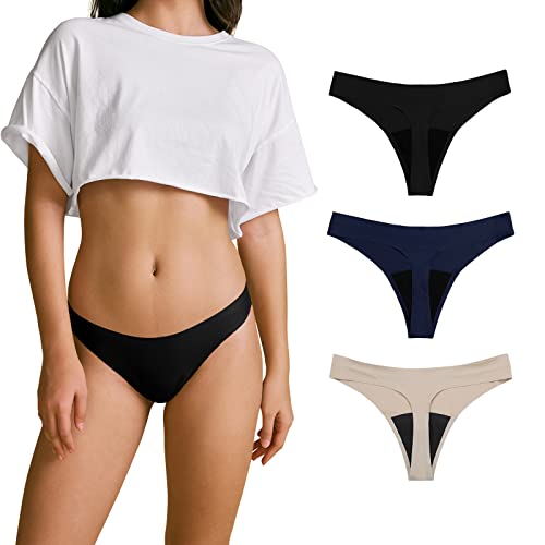 Image of SHARICCA Women Postpartum Period Thongs 4 Layers Leakproof Underwear Panties for teen ladies Multipack