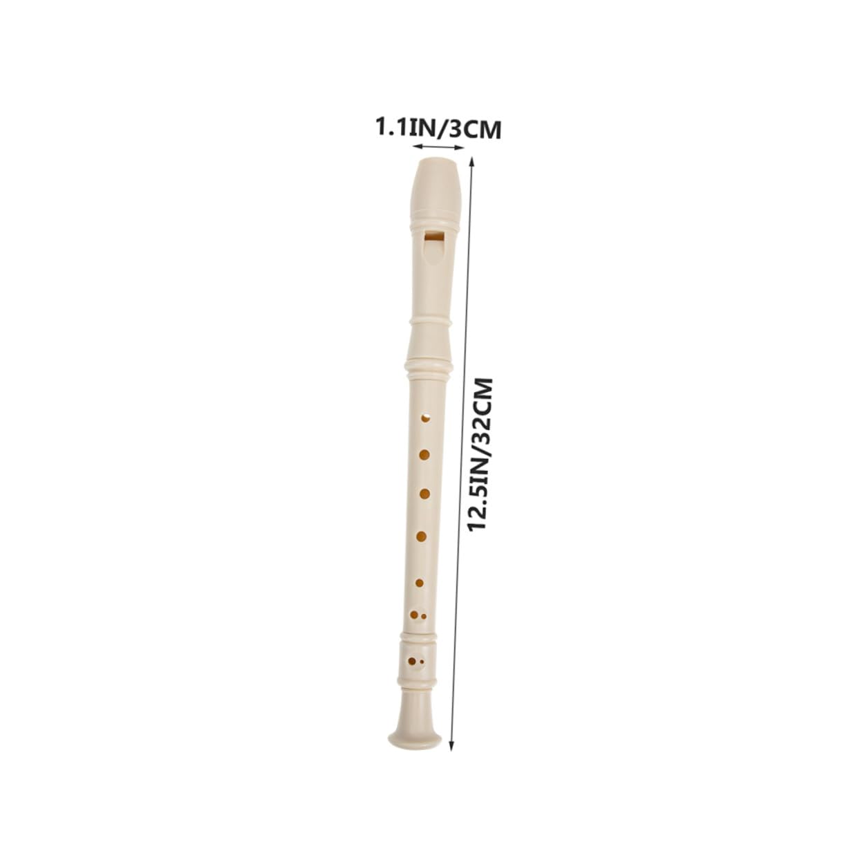 Clarinete Infantil de 8 Agujeros Beige de Resina, 1 Set | Instrumento Musical para Niños y Principiantes, Superficie Lisa sin Rebabas, Decoracion Colegio