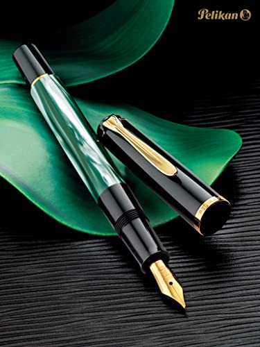 Pelikan Souverän M200 Fountain Pen, Fine Nib, Green Marble, 1 Each - Additional View