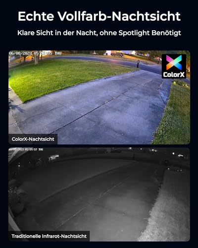Reolink 2K 4MP Überwachungskamera Aussen WLAN Schwenkbar mit F1,0 Echtfarben-Nachtsicht, 2,4/5GHz Wi-Fi Außenkamera, WLAN Kamera Outdoor mit Videoüberwachung, Smart-Erkennung, Warnungen, E1 Outdoor CX 3