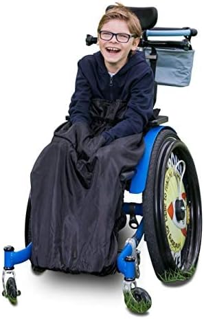 100% Waterproof Fleece-Lined Wheelchair Cozy Wheelchair Blanket | Universal fit for wheelchairs and Special Needs Buggies | Child Size (Gray Elephant)