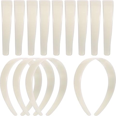 HESTYA White Plastic Headbands DIY 1 Inch Plain Blank No Teeth Hair Bands Plain Headbands for Women Halloween Christmas Cover