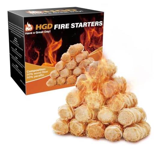 HGD Natural Fire Starters - Waterproof & Odorless Charcoal Starters for Fireplace, Campfire, BBQ, Grill, Fire Pit, Wood & Pellet Stove, Chimney, Pizza Oven & Smoker - Indoor & Outdoor Use