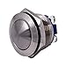 Momentary Push Button Switch, URTONE UR195, 1NO SPST DC 30V AC 250V 3A Stainless Steel Metal Shell Suitable for 19mm 3/4" Mounting Hole (Silver)