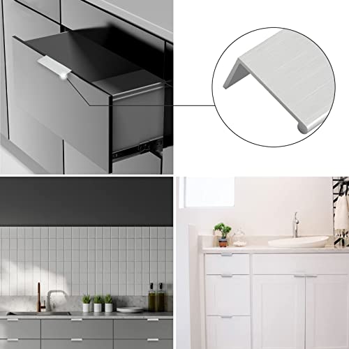 Image of Rergy 10 Pack 3 inch Cabinet Pulls Brushed Nickel Finger Pulls for Cabinets