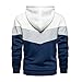 Maiyifu-GJ Camo Loose Fit Hoodies for Men Color Block Sport Hooded Sweatshirt Long Sleeve Contrast Color Pullover Hoodie (White,X-Large)