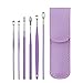 Primobe Ear Wax Cleaner, The Most Professional Ear Cleaning Master in 2023â€”Earwax Cleaner Tool Set, Ear Cleaner Earwax Removal Tool with Portable Keychain PU Leather Case (Purple)