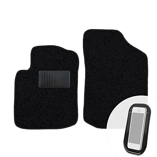 moto-MOLTICO Vorne Fußmatten Auto Velours Autoteppiche Schwarz Automatten Set 2-teilig passend für...