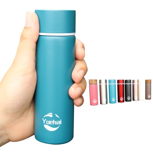 Borraccia in acciaio inox, mini fiaschetta da 150 ml, piccola capacità per caffè, borraccia termica portatile da viaggio (blu opaco)