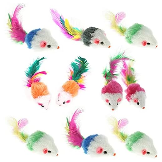Aftermarket Furry Pet Cat Toys Mice, Cat Toy Mouse, Pet Toys for Cats, Cat Catcher for Feather Tails, 10 Counting