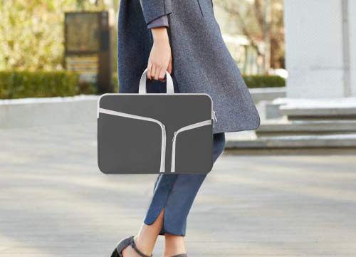 HESTECH Chromebook Case,11.6-12.3 Laptop Sleeve Neoprene Computer Bag Handle Protective Cover for Acer R11/Spin 311/HP Stream/Samsung/Surface Pro X/7/6/5/4/3/Go 12.4\"/13 inch MacBook Air/Pro M1,Gray