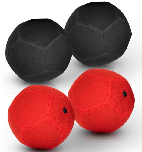 SWOOC Games - Replacement Balls for Giant Kick Darts - 2 Red and 2 Black (7-inch) - Inflatable Easy-Stick Balls - Giant Outdoor Games - Soccer Yard Activity - Inflatable Soccer Dart Board