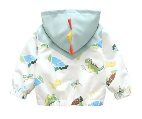 Vinmin Toddler Hooded Jacket Dinosaur Cartoon Zip Coat Little Girls Boys Jacke Thin Cute for Spring Autumn3