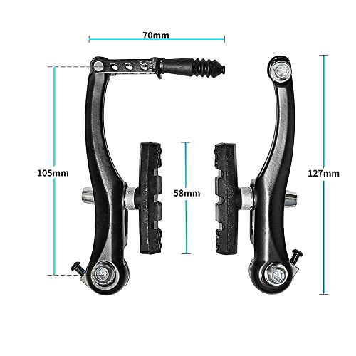 Mountain Bike V Brake Set, Front & Rear Bicycle Brakes, Complete Kit with Brake Pads & Hardware, 2 works - Image 3