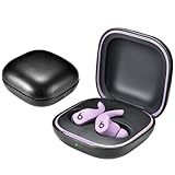 Funda para Beats Fit Pro Case, ICARER Piel Genuina Cuero Luxury Vintage Series Portátil Ultra Delgado Protección Cover Funda Carcasa para Beats Fit Pro (LED Visible) (Negro)