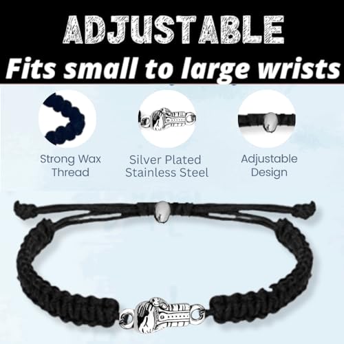 Sportybella Boxing Bracelet, Boxing Gifts, Adjustable Black Woven Cord with Silver Boxer Glove Charm, Boxing Lover Gift, Boxing Fight Fan Gifts2