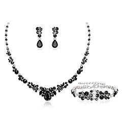 Pierced Earrings_Black Silver-Tone