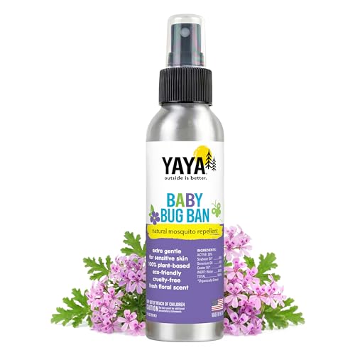 YAYA ORGANICS Baby Bug BAN - DEET-Free Natural Bug Spray – Plant-Based Mosquito Repellent for...