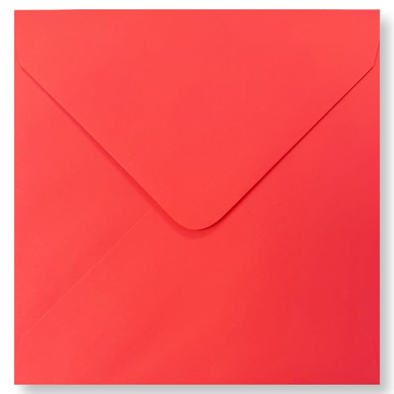 Cards & Crafts Square Envelopes - 13x13cm - 110g/sm (50, Red)