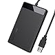 EasyULT Externes Festplattengehäuse 2.5 Zoll USB 3.0, USB 3.0 auf SATA III 5 Gbps Festplatte Gehäuse Case für 7mm 9.5mm SATA SSD HDD, Werkzeugfreie Montage, UASP Beschleunigung(Schwarz)