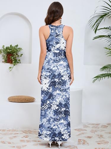 Image of DEARCASE Women's Sleeveless Maxi Dress Casual Plain Loose Summer Vacation Beach Long Dresses with Pockets