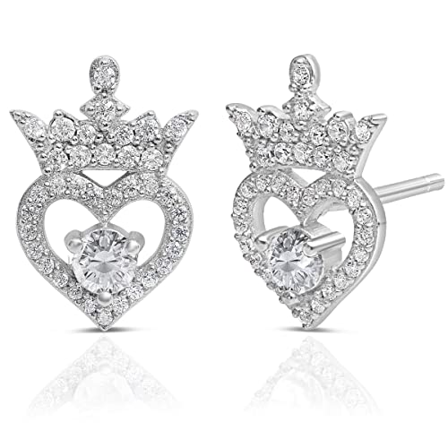 Boucles d'oreilles Disney tiare anti-allergie en argent 925
