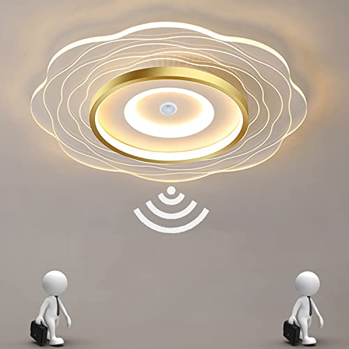 TRUYOK LED Deckenleuchte mit Bewegungsmelder 18W 1800LM Deckenlampe mit Tageslichtsensor Wandleuchte Einsetzbar in Schlafzimmer, Büro, Flur, Garderobe Ø20CM Cover