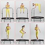 Foldable Mini Trampoline for Adults & Kids 40" Rebounder Trampoline with Adjustable Foam Bar for Indoor Workout Fitness - Image 5