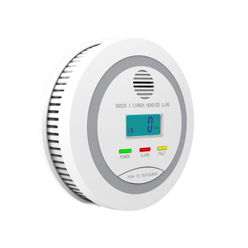 Smoke and Carbon Monoxide Detector, 2-in-1 Combo Alarm, Battery Operated Smoke Detector & CO Alarm with LCD Display, Dual Sensor Smoke Alarm &CO Sensor, Easy to Install,85db Sound