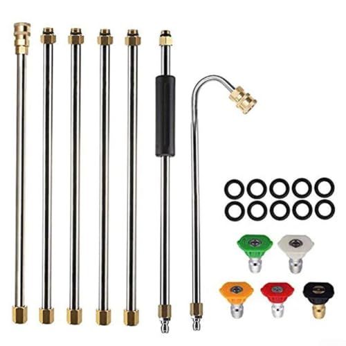 Oniissy Outil de nettoyage de gouttière, nettoyeur haute pression, lance de nettoyage de gouttière, buse de lance, pour nettoyer les gouttières et toits