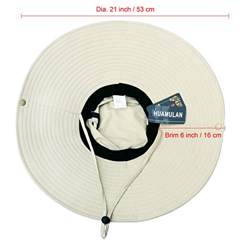 Image of HUAMULAN Wide Brim Sun Hats Men and Women Bucket Safari Fishing Hat for Hiking Garden Lawn Work Camping Outdoor