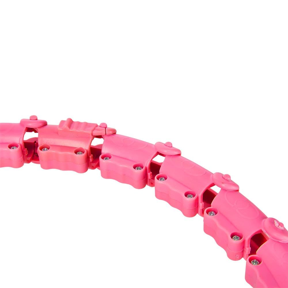 OHA02 Smart Hula Hoop mit Gewicht – Verstellbarer Fitness Reifen 60–118 cm Taille, Massage Noppen, Schwerkraftball, Bauchtrainer für Home Workout, Rosa
