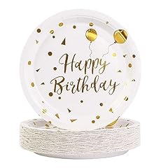 White-Gold Happy Birthday-50PCS-7inch