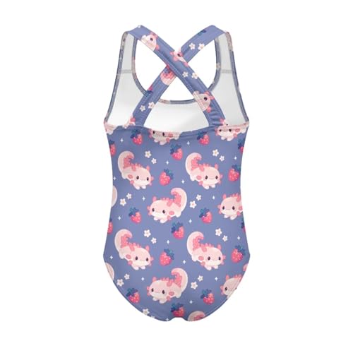Image of Girls One Piece Bathing Suit,Slim-Fit Ruffle Strap Swimsuit with Adjustable Strap Quick Dry Summer Beach Swim Suit