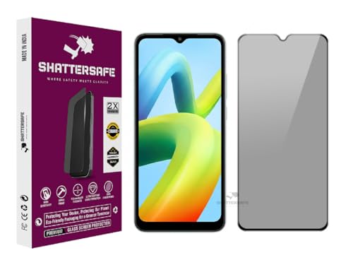 Image of Anti-Spy Privacy Tempered Glass Compatible For Redmi A1 / A1+ / A2 / A2+ [Pack of 1]. 9H Hardness, Anti-Scratch, Edge-to-Edge Protection With Easy Installation Kit & Case Friendly Fit.