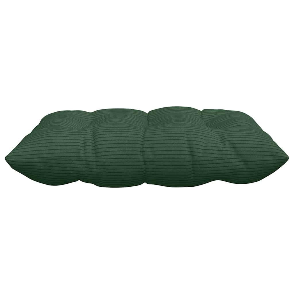 4er Set Sitzkissen 40x40x6 cm Dunkelgrün - Elegante Stuhlkissen aus weichem Cordstoff mit Haltebändern und abnehmbarem Bezug - Komfortable Stuhlauflagen für Esszimmer und Büro