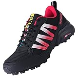 Rokiemen Laufschuhe Herren Damen Straßenlaufschuhe Outdoor Joggingschuhe Trekkingschuhe Traillaufschuhe Leicht Wasserdicht Trekkingschuhe Schwarz/Rot 45 EU