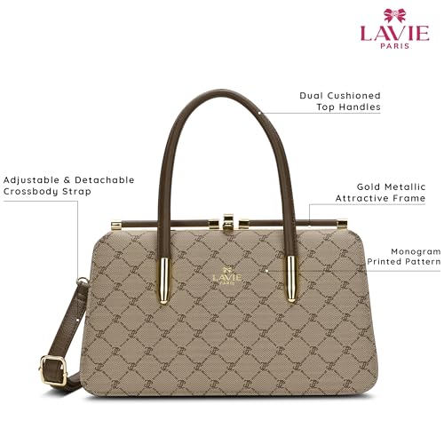 Image of LAVIE PARIS Women's Chic Dual Frame Satchel Bag | Satchel Handbag for Work | Ladies Purse | Stylish Shoulder Bag | Gift for Women
