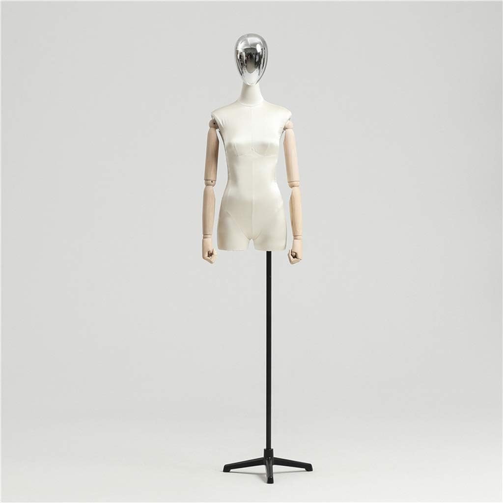 Mannequin Torso Female Tailors Dummy Dressmakers Fashion Students Mannequin Display Bust with A Light Metal Base Clothing Store Model Rack Wedding Display Rack Dress Form (Color : Blue) (White)