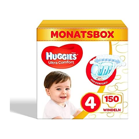 Huggies Ultra Comfort Babywindeln, Größe 4 (7-18 kg), 150 Stück Cover