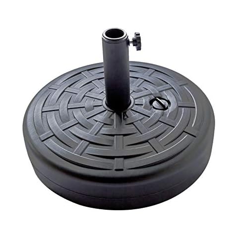 FLAME&SHADE 27kg Round Water Fillable Base Stand Weight for Outdoor Market Garden Parasol Patio Table Umbrella, Black Cover