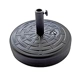 FLAME&SHADE Patio Umbrella Base Weight Plastic Outdoor Parasol Stand Holder Sand Water Fillable Round 44lb Black