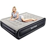 InnoTruth Queen Air Mattress with Built-in Pump Raised Inflatable Air Bed for Camping Double High Elevated Blow Up Mattress with Portable Carry Bag,Cool Black,Queen (80' X 60' X 18')